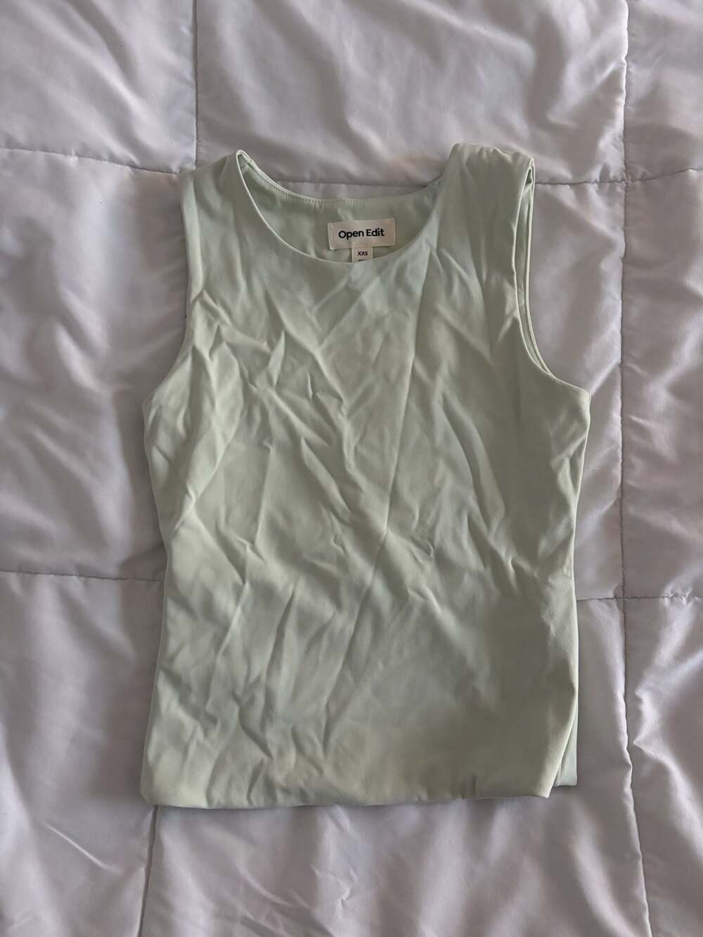 Open Edit Crewneck Tank Top in Green Halo